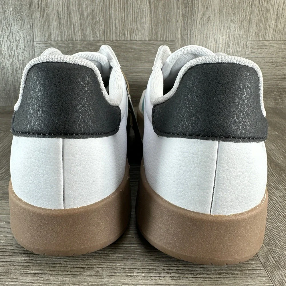 Adidas Barreda Sneakers Women 7 White Teal Gum Sole Leather Retro NEW JR1194